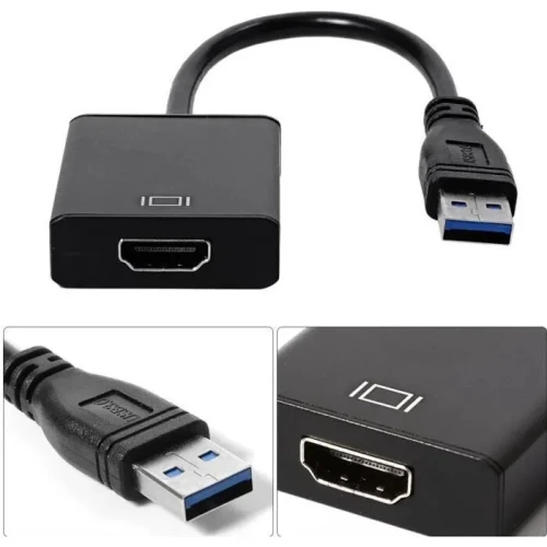 Adaptateur USB3.0 vers HDMI vidéo HD 1080p pour PC, ordinateur portable, TV HDTV, compatible avec Windows XP/7/8/8.1/10
