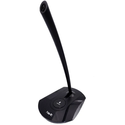 Microphone de bureau filaire H208D doté d'une connectique Jack 3,5mm et d'un bouton de mise en sourdine (Mute) intégré.