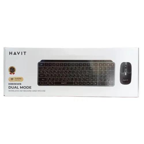 Combo Clavier Souris SANS FIL HAVIT HV-KB836WB BT/2.4G/ RECHARGABLE NOIR