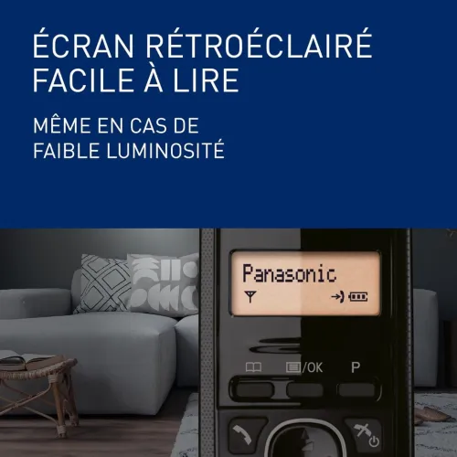 Panasonic KX-TG1612FRH ensemble de deux téléphones fixes sans fil (Duo)