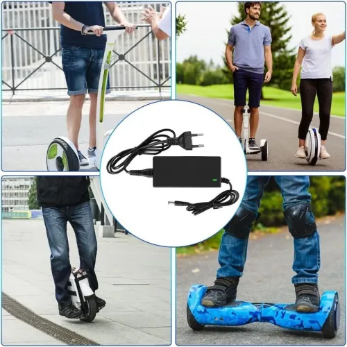 Chargeur Trottinette Electrique, Hoverboard, Scooter avec 6 Connecteurs 54.6V 3A