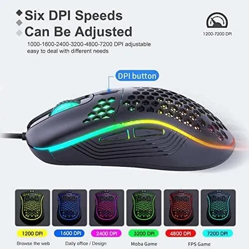 Souris filaire de jeu iMICE T98 avec éclairage RGB