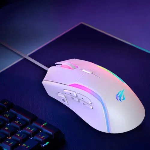 Havit Gamenote MS1033 souris de jeu filaire RGB avec 9 boutons programmable à 8000 DPI.