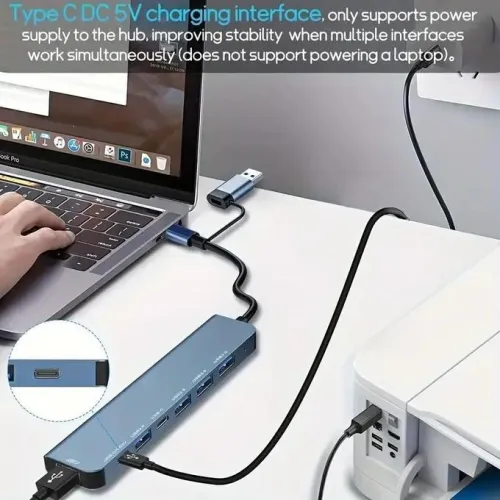 Adaptateur HUB 7 en 1 USB-C type-c to USBC/2*Type-C/SD/Micro SD/2*USB 3.0