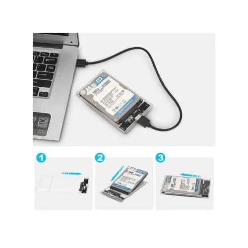 Rack Boîtier USB3.0 Transparent Pour Disque Dur Externe HDD SSD 2.5 Pouces SATA