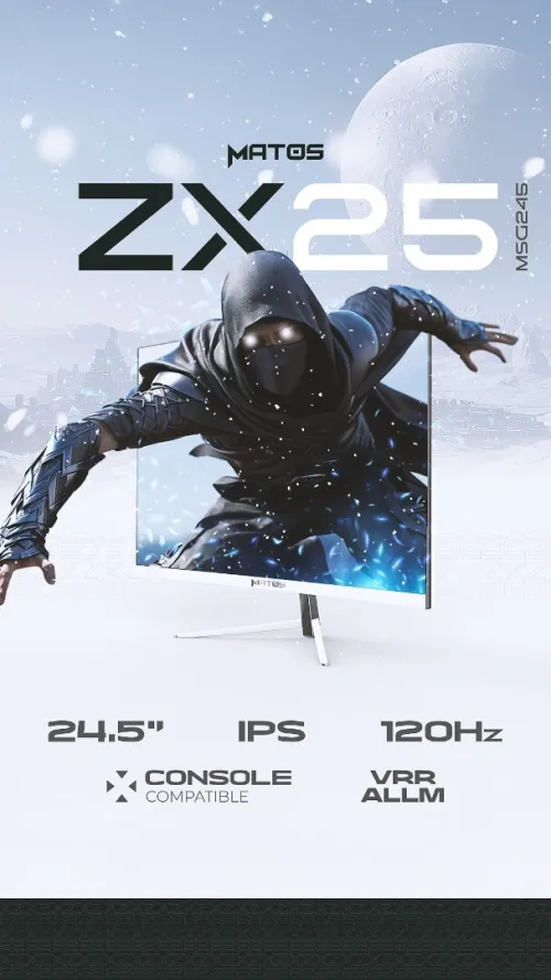 ECRAN MATOS ZX25 FHD - 1MS - 120HZ - IPS - 24" - (Compatible Playstation 5/Series S/X)
