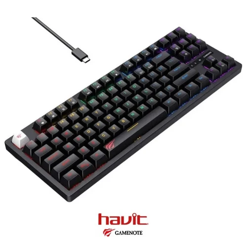 CLAVIER HAVIT GAMENOTE KB892L RGB BLEU SWITCH