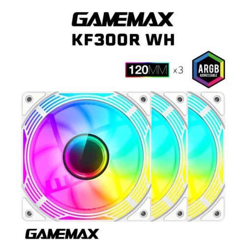 PACK 3 VENTILO GAMEMAX KF300R ARGB WH