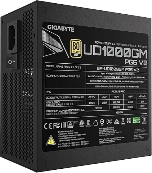 GIGABYTE UD1000GM V2 80PLUS ALIMENTAION GOLD 1000W MODULAIRE ATX 3.1 PCIe 5.1
