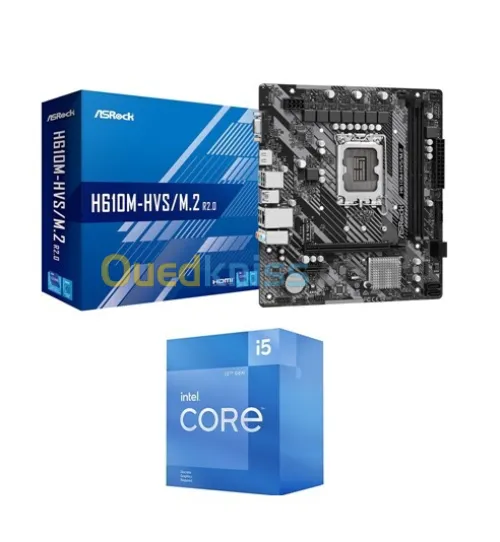 KIT UPGRADE PROCESSEUR INTEL I5 12400F + CARTE MERE ASROCK H610M-HVS/M.2 R2.0