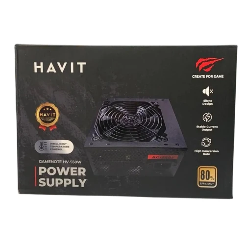 ALIMENTATION HAVIT GAMENOTE HV-550W 550W 80PLUS WHITE