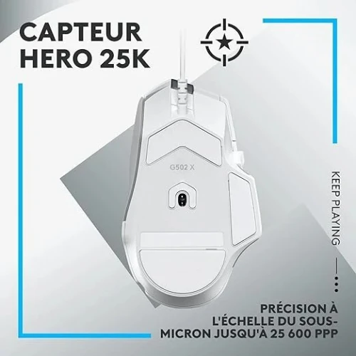 SOURIS LOGITECH G502 X HERO FILAIRE - WHITE