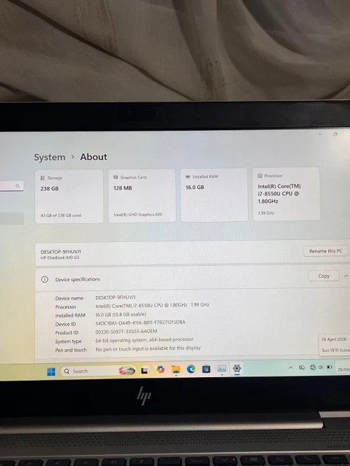 Hp elitebook G840 G5