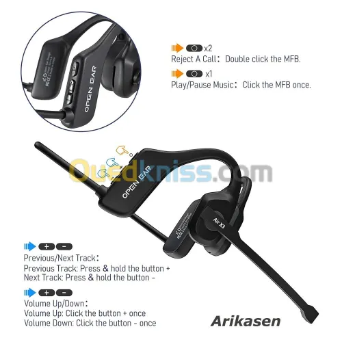 سماعة OPEN EAR Air X3  ضد الماء ومانعة للضوضاء | Casque de travail IPX5