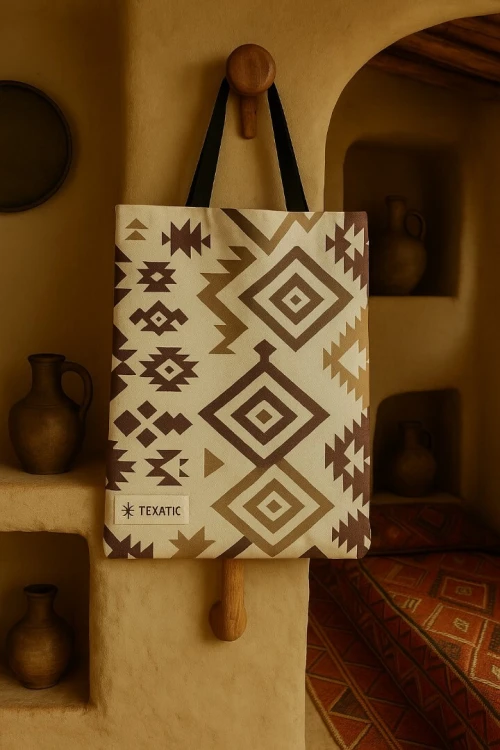 TOTE Bag polyester berbère / حقيبة توت من البوليستر بنقوش أمازيغية