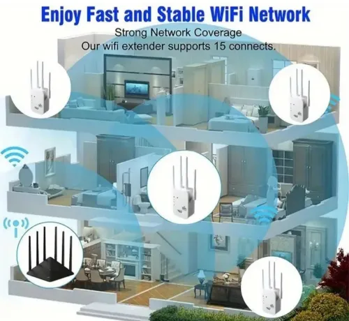 Amplificateur WiFi OURLIFE, 1200 Mbps double bande 2,4 et 5 GHz, couverture 360 degrés