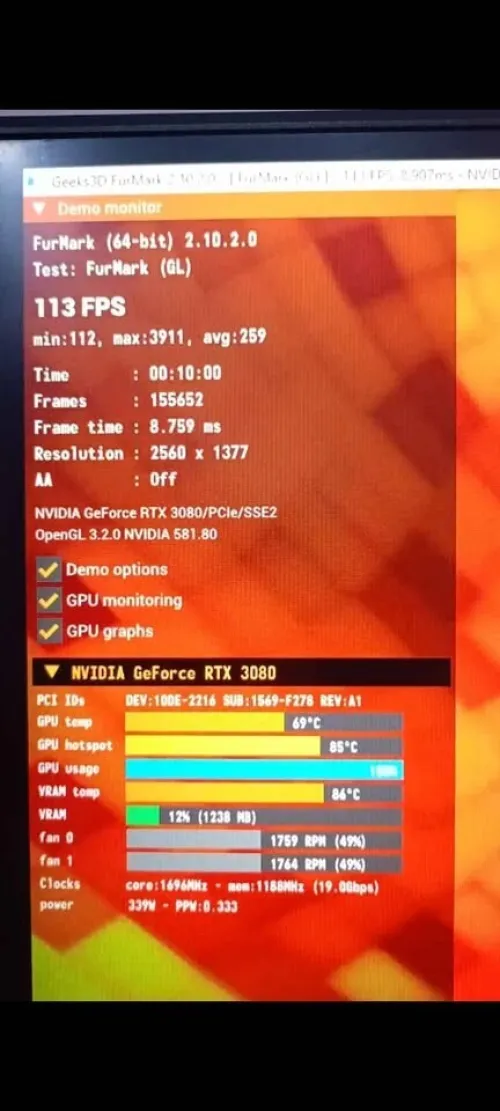 PALIT RTX 3080 GAMEROCK