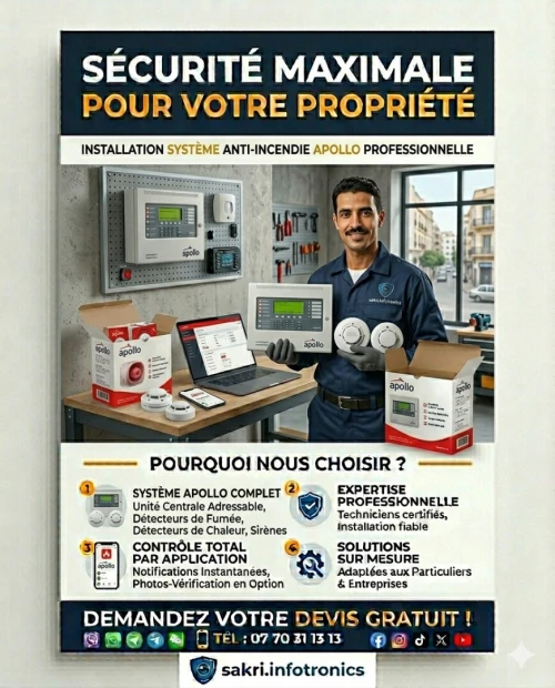 Installation Caméras de surveillance كاميرات المراقبة