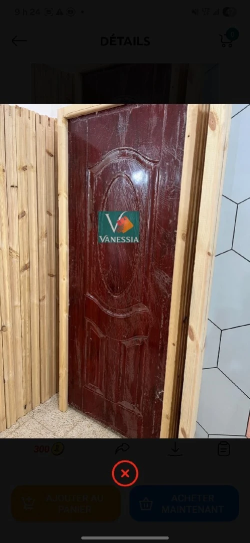 Portes chambre hdf en bois rouge