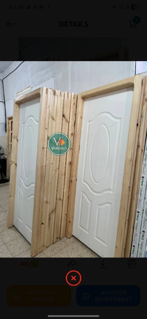 Portes chambre hdf en bois rouge