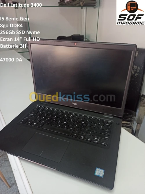Dell Latitude ( 3400 - 5490 ) I5 8eme / 8go / 256gb SSD Nvme / 14" FHD