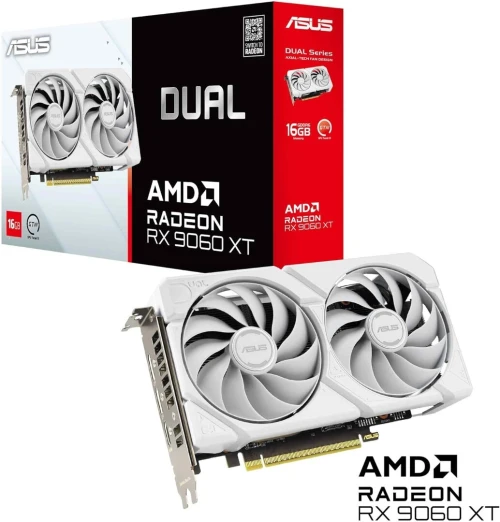 CARTE GRAPHIQUE ASUS DUAL AMD RADEON RX 9060 XT 16GB WHITE