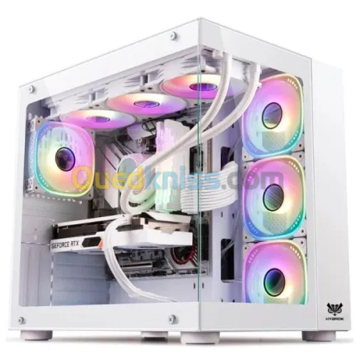 BOITIER GAMING HYBROK TITAN EVO WHITE 7 FANS ARGB