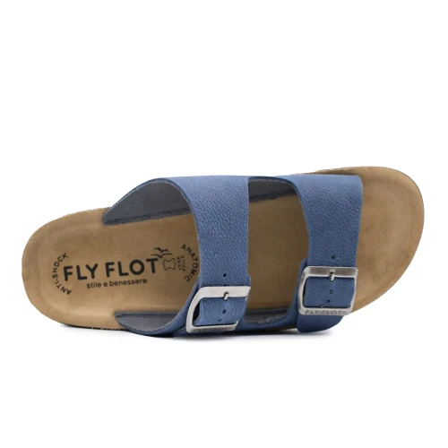 Fly Flot - Leather Man Slipper Blue