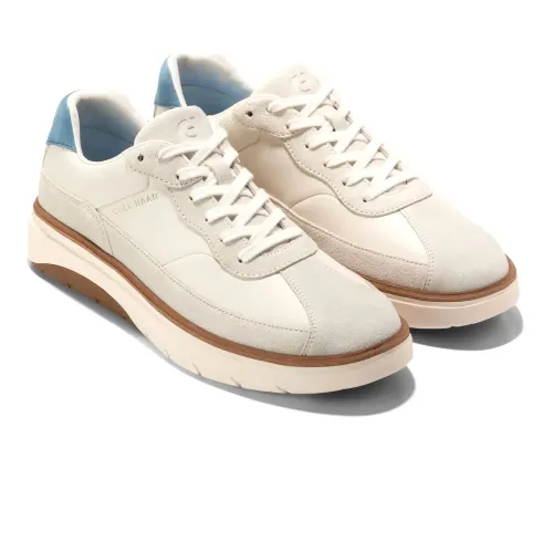 Cole Haan - Grandpro Featherarc Bike Toe Sneaker Ivory Provincial Blue  Silver Birch