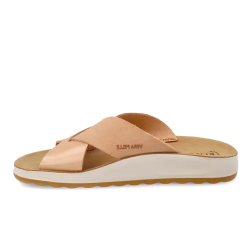 Fly Flot - Leather Woman Slipper Deep Pink