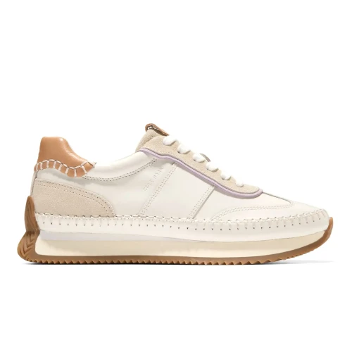 Cole Haan - Grandpro Premier Runners Ivory Thistle Biscuit Vanilla Custard Suede
