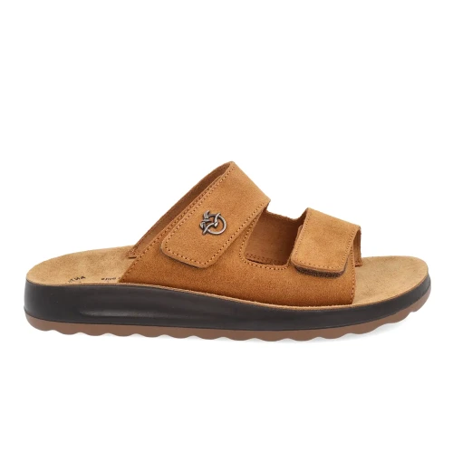 Fly Flot - Leather Man Slipper Tan