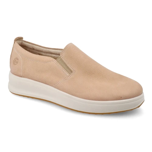 Fly Flot - Leather Woman Shoe Beige