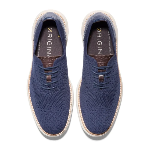 Cole Haan - Originalgrand Remastered Stitchlite Ox Marine Blue   Dark Chocolate   Silver Lining