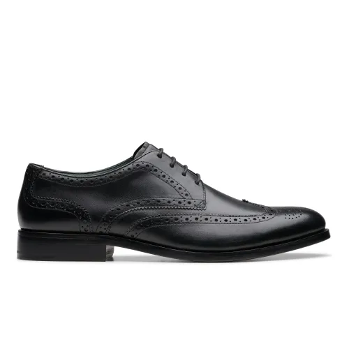 Clarks - Craftjames Tip Black Leather
