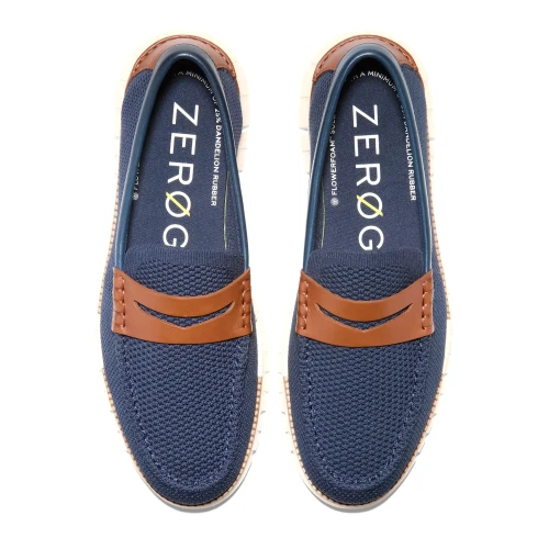 Cole Haan - Zerogrand Remastered Stitchlite Loafers Navy Blazer   Brit Tan   Ivory