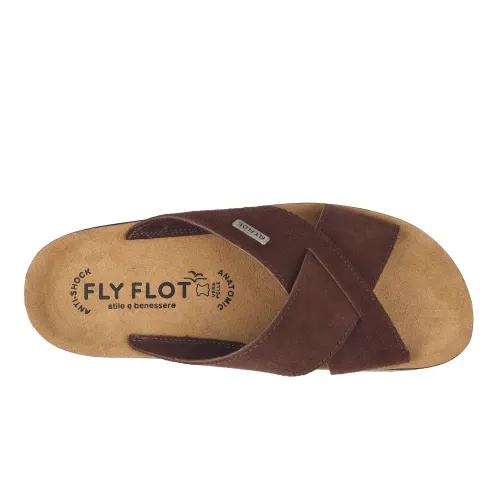 Fly Flot - Leather Man Slipper Dark-Brown