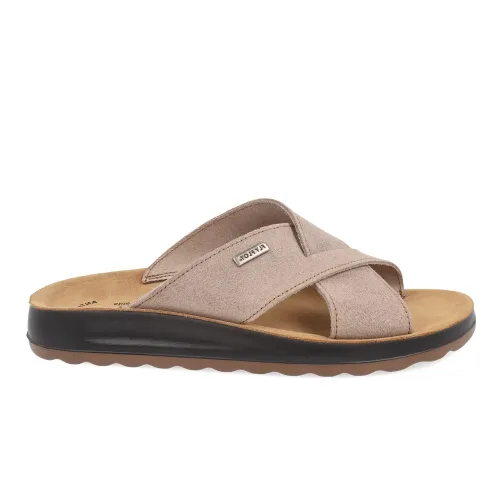 Fly Flot - Leather Man Slipper Taupe