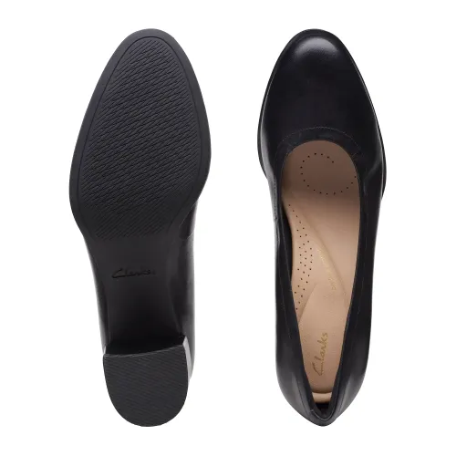 Clarks - Freva55 Court Black Leather