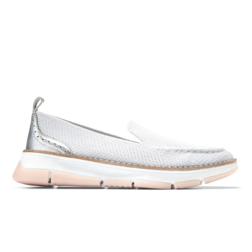 Cole Haan - Zerogrand Revel Stitchlite Venetians Microchip Knit Silver Metallic White