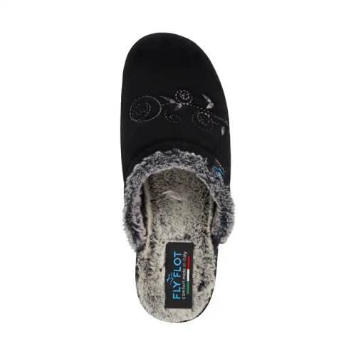 Fly Flot - Cloth Woman Slipper Black
