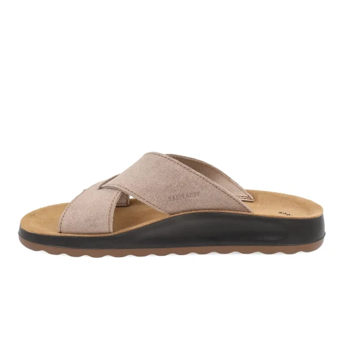 Fly Flot - Leather Man Slipper Taupe