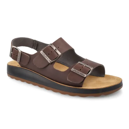 Fly Flot - Leather Man Sandal Dark-Brown