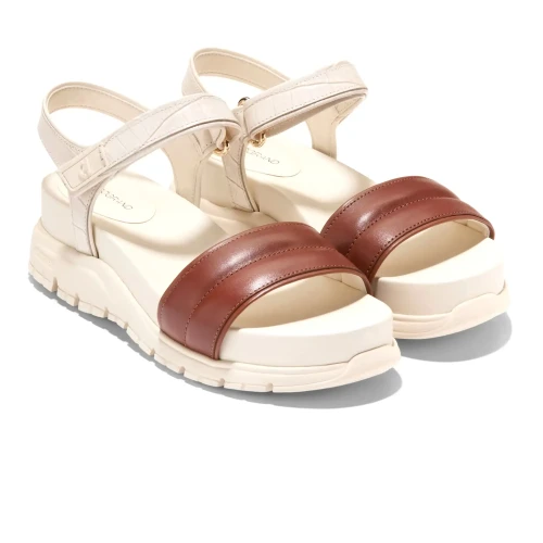 Cole Haan - Zerogrand Ankle Strap Sandals Ch Dk Cuoio Ivory Croc Print Ivory