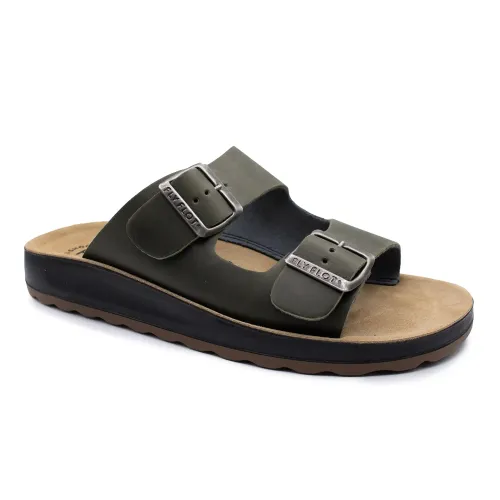 Fly Flot - Leather Man Slipper Greenfinch