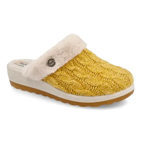 Fly Flot - Cloth Woman Slipper Black Yellow
