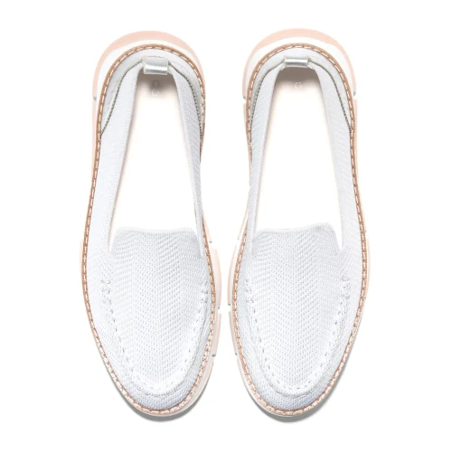 Cole Haan - Zerogrand Revel Stitchlite Venetians Microchip Knit Silver Metallic White