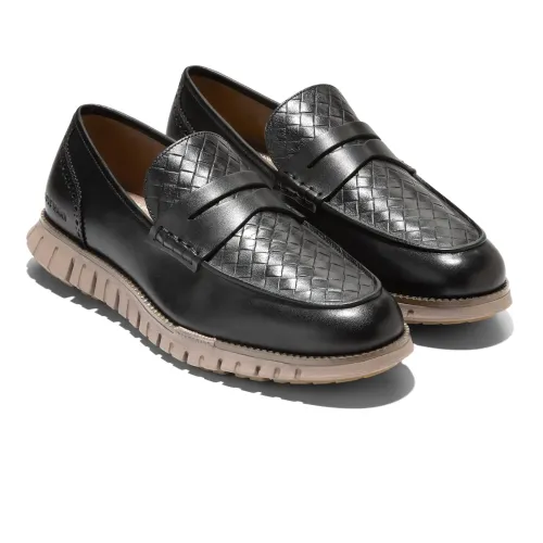 Cole Haan - Zerogrand Remastered Penny Loafers Black Stamped   Lava   Irish Coffee