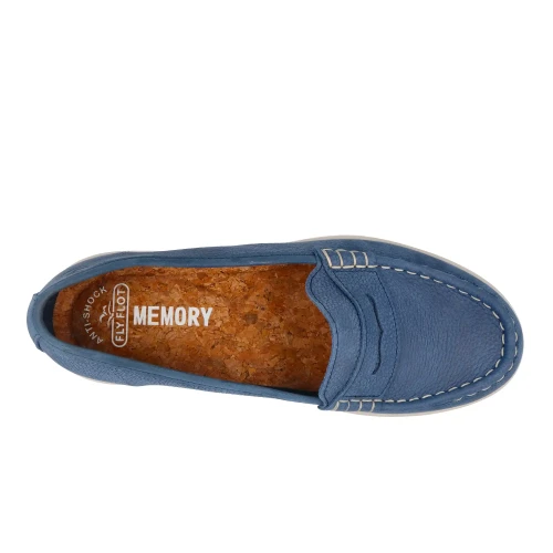 Fly Flot - Leather Woman Shoe Blue