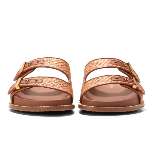 Cole Haan - Marisol Footbed Sandals Tan Raffia Ch Dk Cuoio Ltr